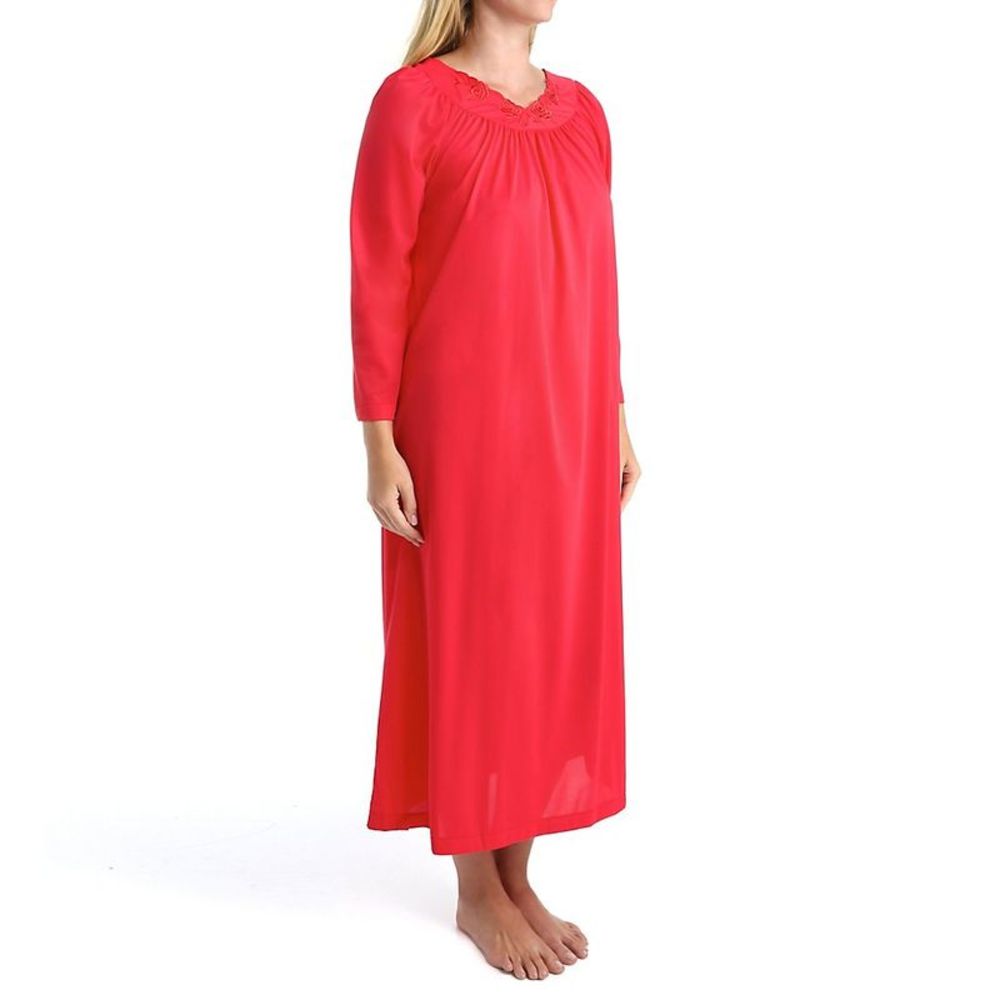 Shadowline Petals 53 Inch Long Sleeve Gown -  Red  33280